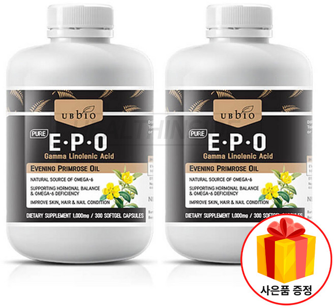 유비바이오 달맞이꽃오일 1000mg 300정 (1046), 2개, 300캡슐 2개