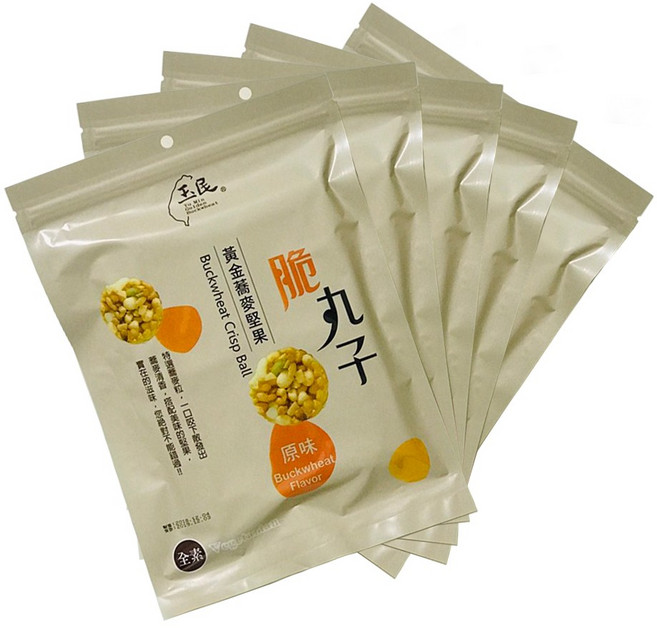 玉民 黃金蕎麥堅果脆丸子(蕎麥原味)(長榮點心 機上嚴選), 45g, 5包