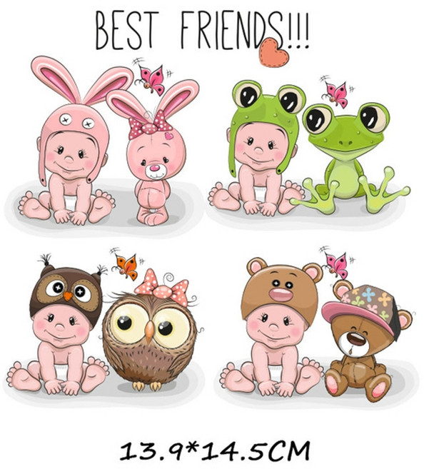 와펜 자수 패치 열접착 빈티지 캐릭터 명품와펜 만화 동물 세트 철 on transfer 귀여운 유니콘 고양이 올빼미 개 꽃 소녀 의류 t-셔츠 diy 열 프레스