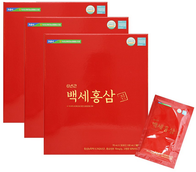지라산마천농협 6년근 농협 백세홍삼진 30포 X 3박스, 3개, 2.1L
