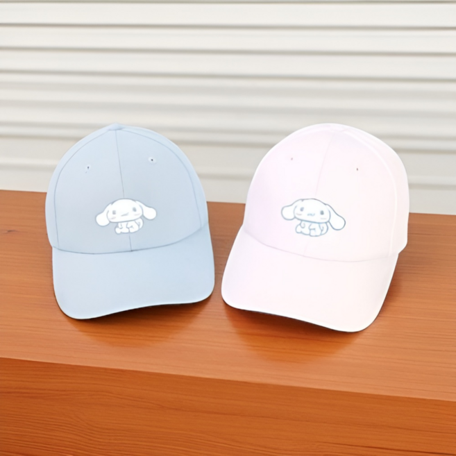 시나모롤 자수 볼캡 모자 어린이 아동 키즈 여아 야구모자 소풍 물놀이 초등 블루 화이트