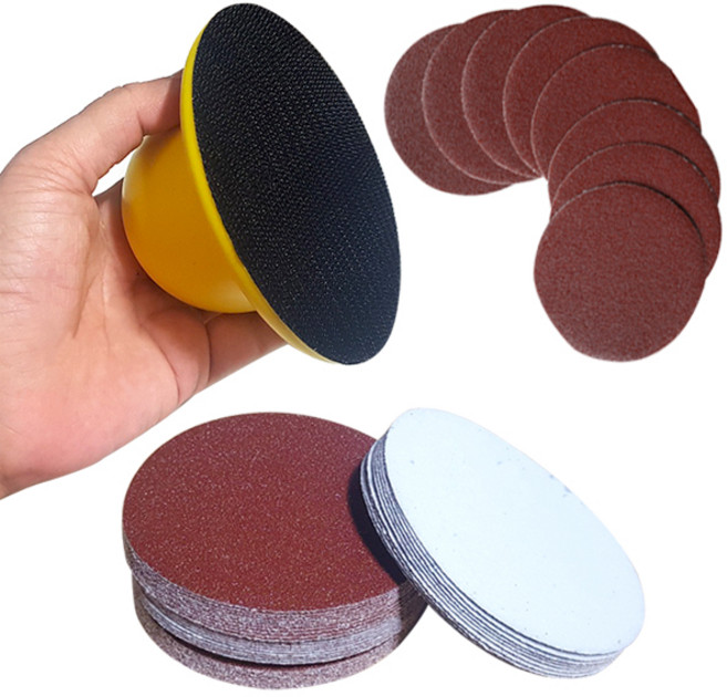 4인치 원형사포 80# 10장 180# 10장 320# 10장 총 30장 수동샌딩기 1개 포함