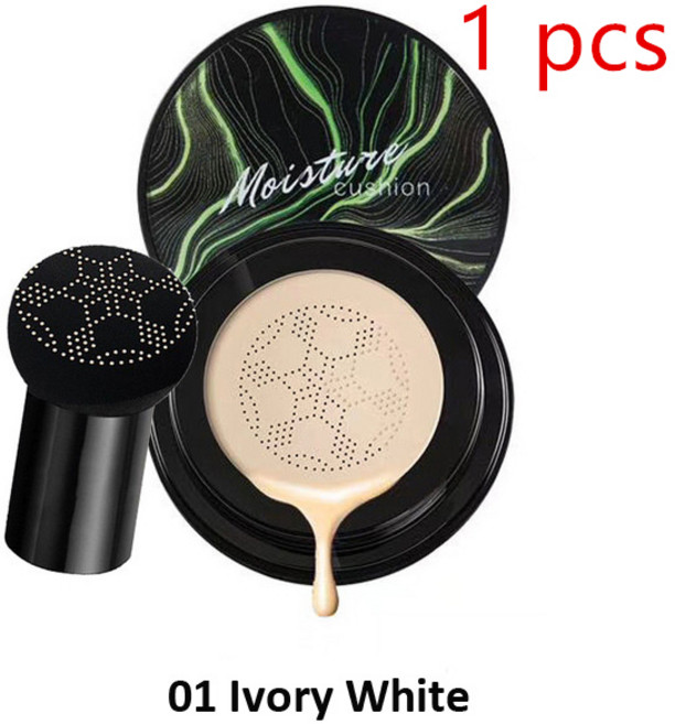 바디 선크림 버섯 헤드 메이크업 에어 쿠션 모이스춰 라이징 파운데이션 공기 침투성 천연 BB 크림, 01 lvory whife