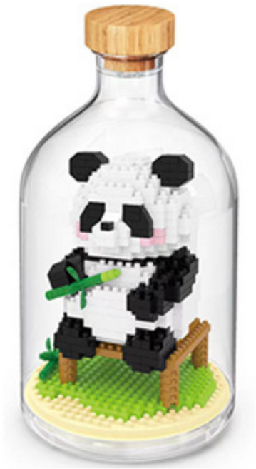 [나노킹-감성블럭] 유리병 판다시리즈 나노블록 DN023, 1개, C