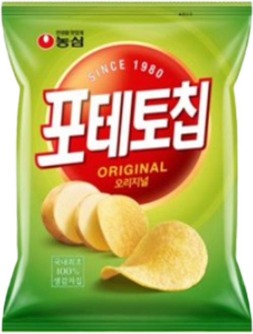 농심 포테토칩 오리지널 감자칩 60g, 16개