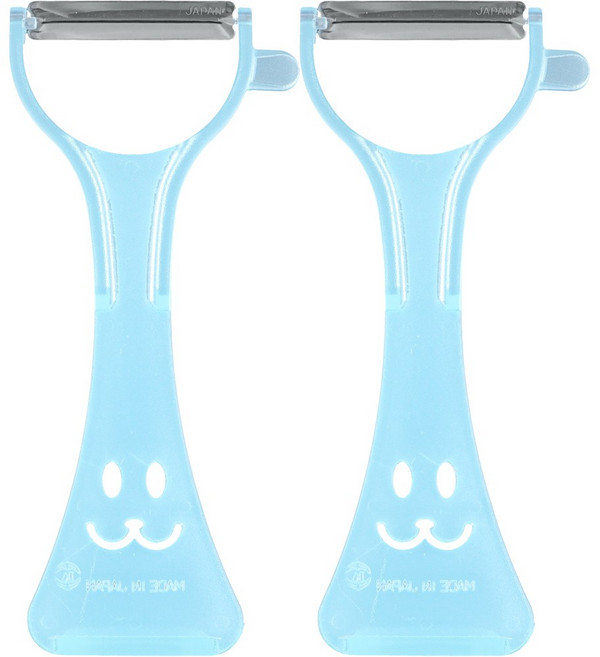 일본 에코 스마일감자칼 가볍고 손목이 편한 야채 필러, 블루, 2개