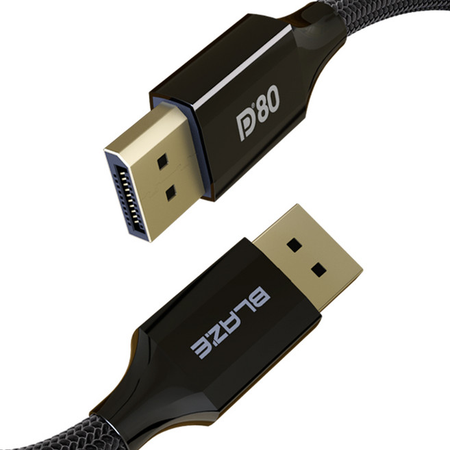 VESA 인증 DP2.1 케이블 DP80 16K 240Hz 80Gbps 24K도금 아연합금, 1.2m, 1개