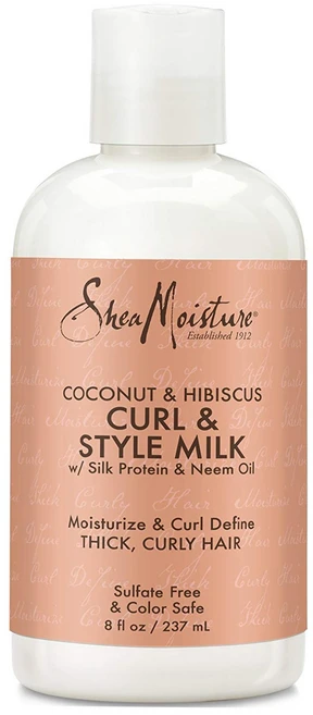 Shea Moisture 코코넛 & 히비스커스 컬 & 스타일 밀크, 237ml, 1개 - 쿠팡