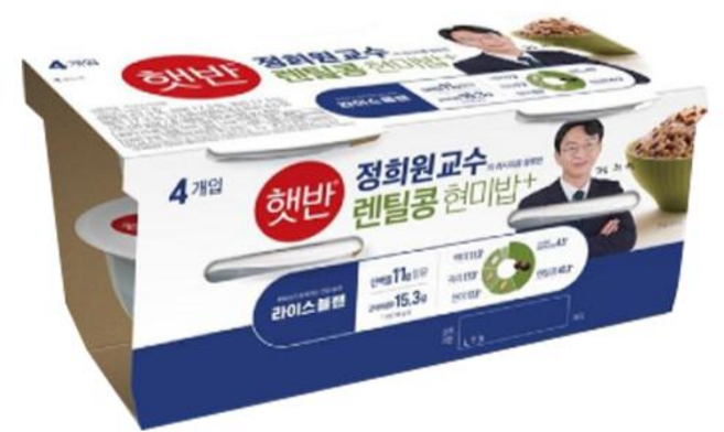 CJ 햇반 라이스플랜 렌틸콩 현미밥, 4개, 190g
