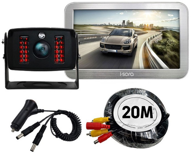 아이소라 소니 207만 화소 적외선 화물차 특장차 후방카메라 풀세트, 카메라+9인치모니터(실버), Y시거잭+일체형20M