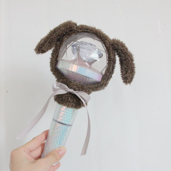 응원봉옷 응원봉커버 LED봉커버 케이스 캐릭터 꾸미기 요술봉, 다크 커피 긴 귀