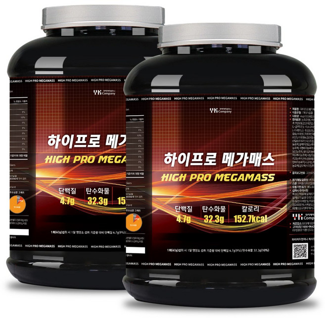 [보틀증정] 살찌는 헬스 단백질보충제 하이프로 메가매스 4kg x 2통 프로틴 단백질 파우더 쉐이크 HIGH PRO MEGAMASS, 2개