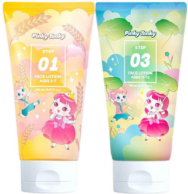 핑키통키 키즈 페이스 로션 1+1 유아 초등학생 얼굴 로션, 150ml, 2개