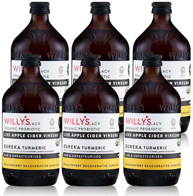 아스트라 영국직수입 맛있는 애사비 유레카 꿀 강황 사과식초 ACV, 6개