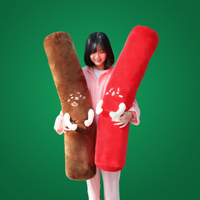 코튼푸드 떡볶이 바디필로우 & 어묵꼬치 모찌쿠션 (3종택 1), 4. 어묵꼬치 모찌쿠션 단품