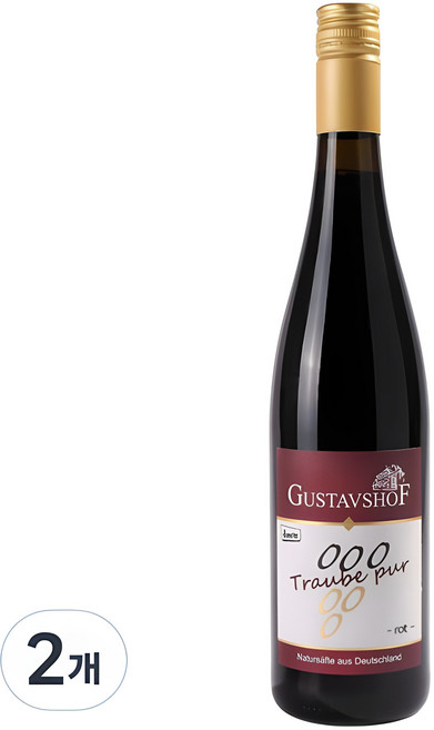 구스타프호프 트라우벤사푸트 로트 레드 유기농 무알콜 포도주스, 730ml, 2개
