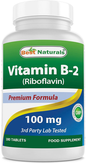 베스트 내추럴스 비타민 B2(리보플라빈) 100mg 180정, 6개
