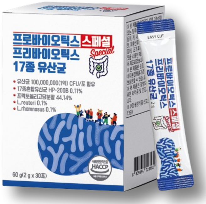 프로바이오틱스 프리 비 바이오틱스 엔알 17 종 락토핏 유산균 분말 가루 고함량 맥스 100 % 식약청 HACCP 인증 억 보장 유산균, 1개, 30회분