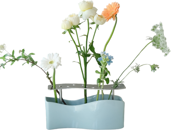 네르하 이케바나 도자기 웨이브 화병 북유럽 물결 화병, 민트(MINT), 무광(MATTE)