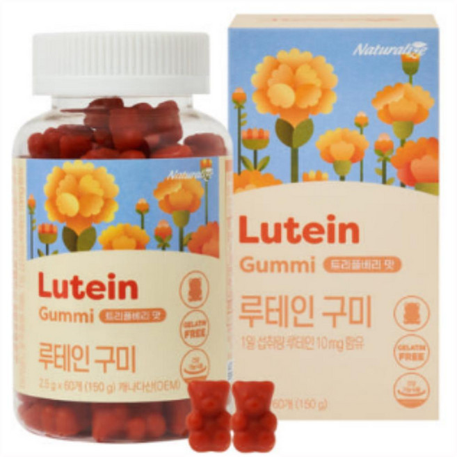 네추럴라이즈 눈건강 저당&무지방 루테인 구미, 60정, 2개