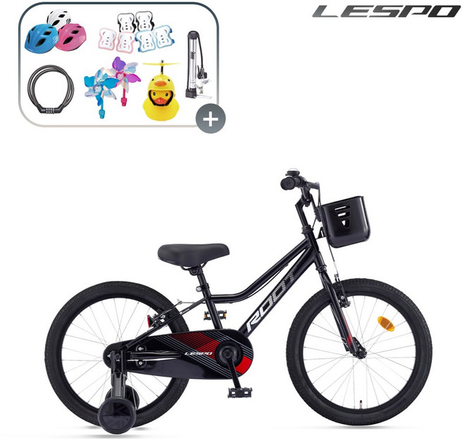 2025 삼천리 20 루트 레스포 6세 7세 아동용 네발자전거 어린이 보조바퀴 자전거 99% 조립자전거, 90%조립, 블랙, 1개