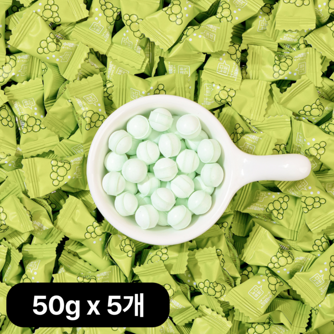 샤오커오라 비타민C 무설탕 민트 과일 목캔디 대용량 사탕 포도맛, 5개, 50g