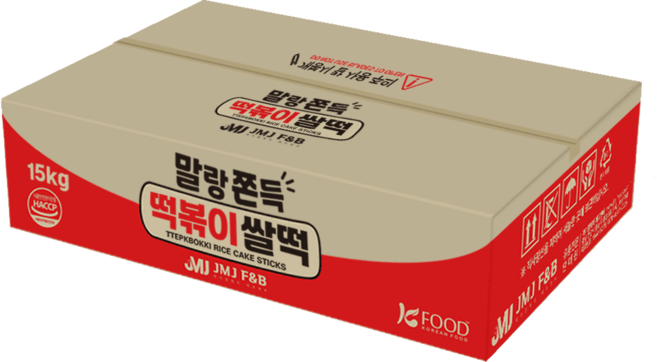 말랑쫀득 떡볶이 쌀떡 실온 보관 업소용 15kg, 2박스