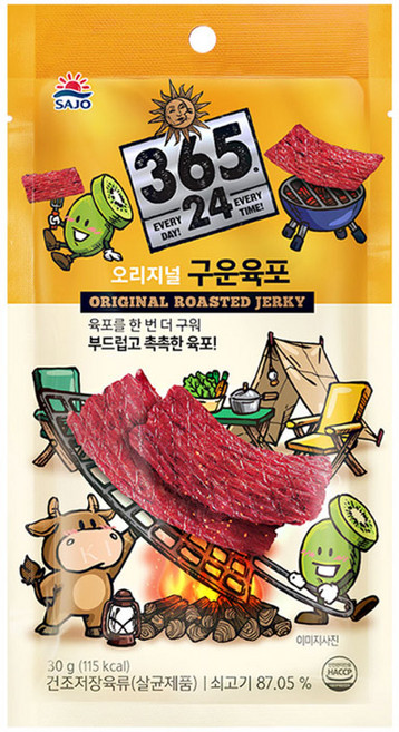 삼육오점이사 해표 오리지널 구운 육포, 30g, 1개