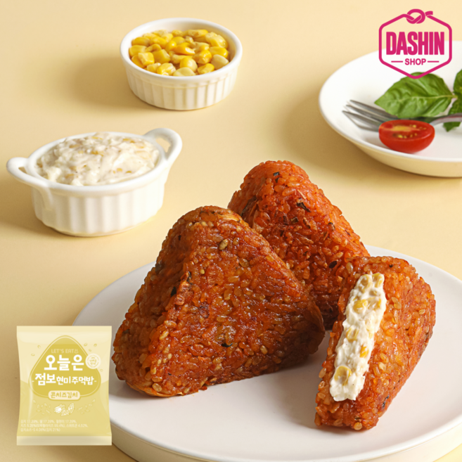 [다신샵] 오늘은점보현미주먹밥 콘치즈김치, 5개, 150g