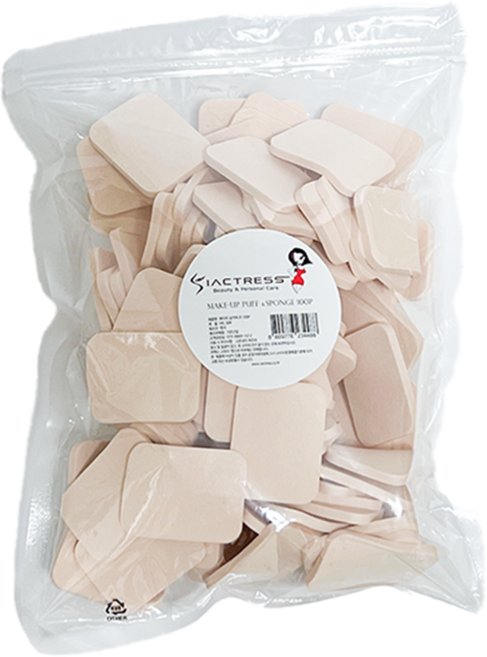 GAON IA_489 대용량 사각퍼프_베이직 100P 아이엑트리스, 100개, Beige