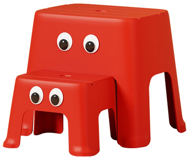 極美家居兒童階梯凳, 小號紅色+大號紅色
