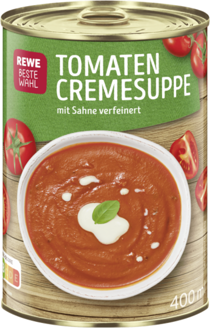 REWE Beste Wahl 베스트발 토마토 크림 수프 통조림, 1개, 400ml