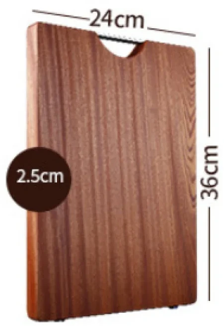 가정용 통나무 주방 도마는 균열이 생기지 않고 항균 및 곰팡이 페인트가 없는 흑단, 04 36x24x2.5cm