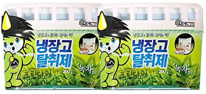 산도깨비 냉장고 탈취제 녹차성분 냉장고 냄새제거, 200g, 2개