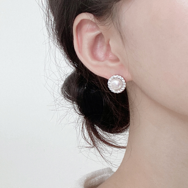 라곰 클래식 혼주 귀걸이 귀찌 진주 한복 웨딩 은침