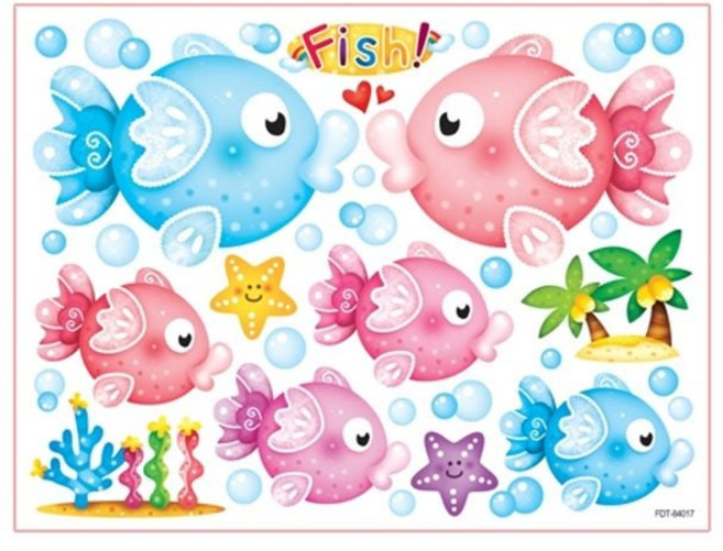 그래픽 펀 유니테크 스티커 물고기 FDT-85017 jum+99428Kl, 단품, 스티커  펀 유니테크 물고기 FDT-85017 HH58