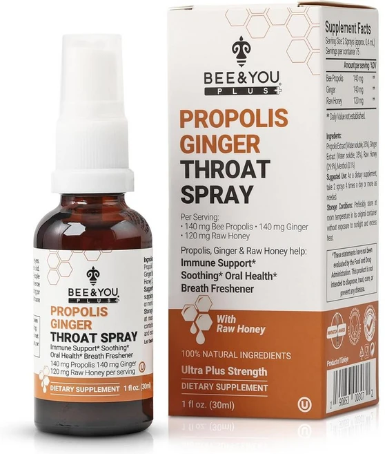 Bee and You Natural Bee Propolis Throat Spray 비앤유 프로폴리스 스프레이 미국FDA인증 진저 30ml 1개 - 쿠팡