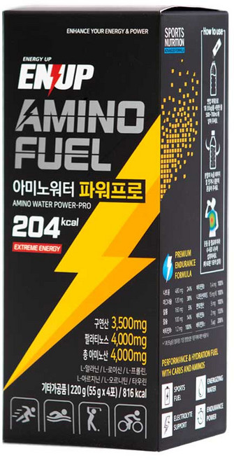 엔업 아미노워터 파워프로, 4개, 55g
