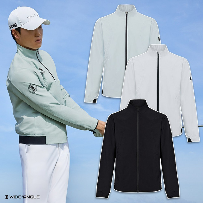 와이드앵글 남성 골프웨어 남자 골프 바람막이 점퍼 액티브 퍼포먼스 자켓 WMP26111