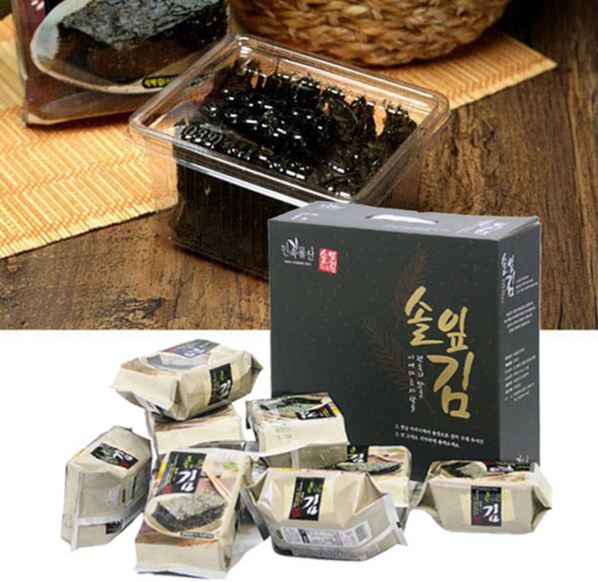 민속물산 솔잎김 식탁김 10봉 명절선물세트 (투명뚜겅용기), 2박스