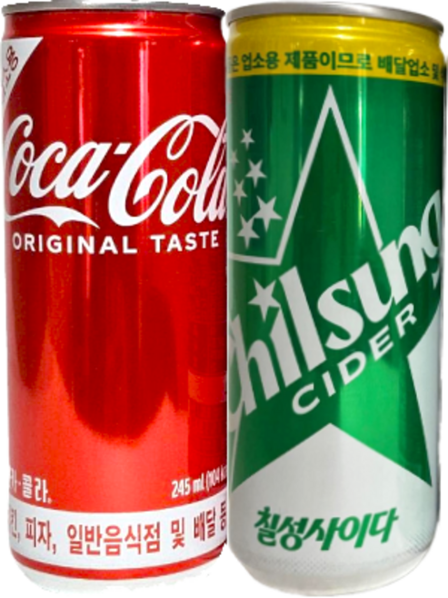 코카콜라 245ml 10캔 + 칠성사이다 245ml 10캔 업소용 음료수