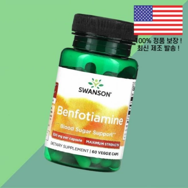 스완슨 벤포티아민 비타민B 비타민비 비타민B군 300mg 식물성 베지캡슐 60정 Swanson Benfotiamine Maximum Strength 60 Veggie Caps, 스완슨 벤포티아민 비타민B 비타민비 비타민B군 300m, 1개 - 쿠팡
