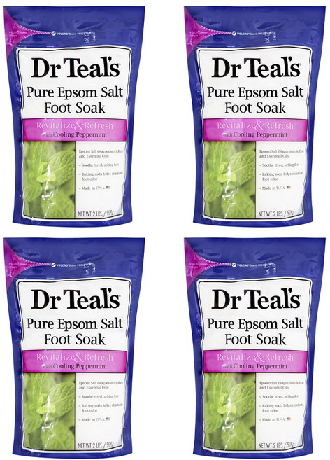 닥터틸즈 퓨어 엡솜 솔트 풋 소크 리바이탈라이즈 & 리프레시 쿨링 페퍼민트 909g, 4개, 1개