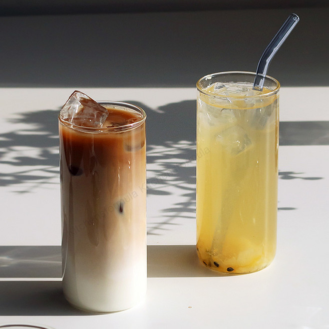 BESTAR 홈카페 투명 내열유리컵 430ml, 2개