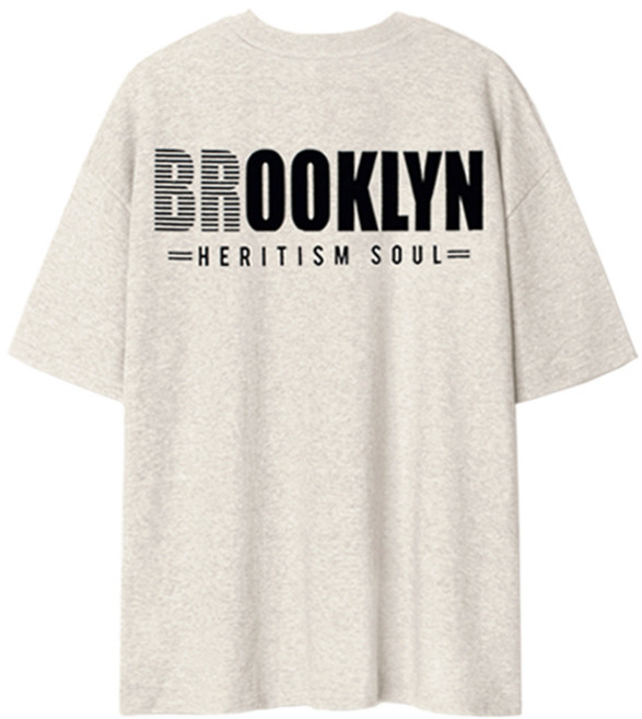 M~5XL 오버핏 반팔티 남녀공용 5부 티셔츠_브루클린 (빅사이즈)