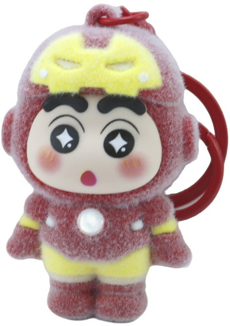 짱구COS배트맨 피규어 키홀더 인테리어 장식품 짱구키링 귀여운 캐릭터 장난감 P621, 1개, 아이언맨