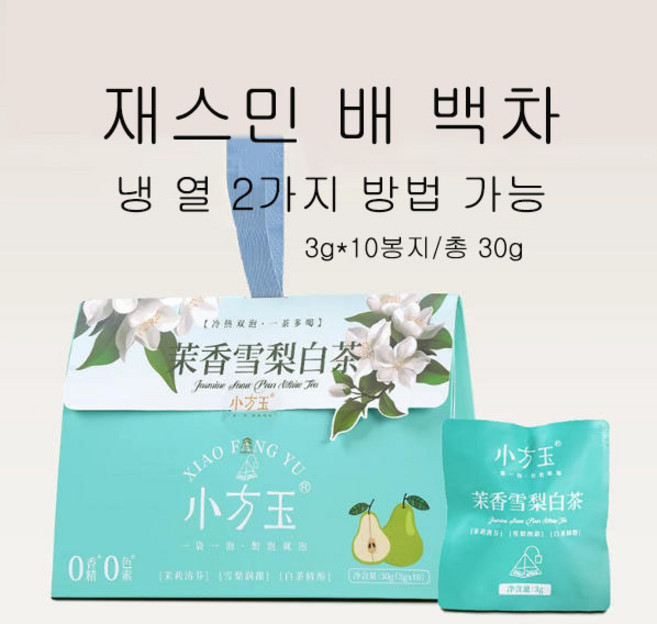 재스민 배 백차티백 가미 봉지차 과일차 화이트 티, 1개, 1개입, 30g