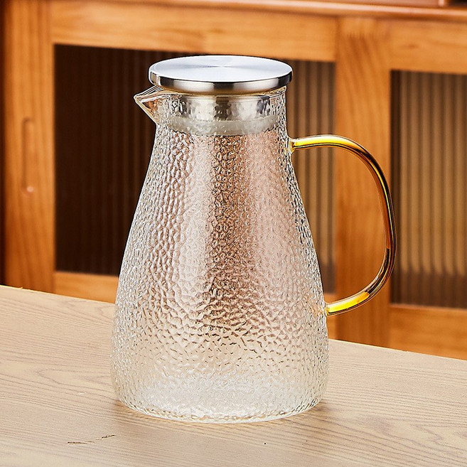 耐熱錘紋玻璃水壺, '錘紋壺2000ml 銀蓋款 ', 1套, 2000L