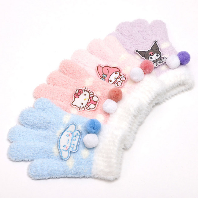 산리오 도트방울 날개사 니트 장갑 4종 모음 아동 유아 방한용품