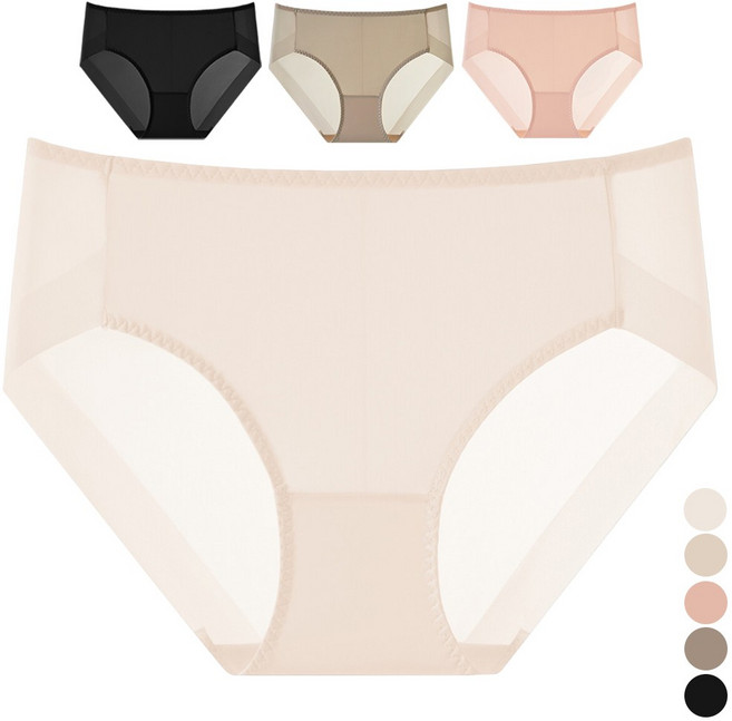 캐리루시 여성용 통기성 세미맥시 노라인 햄팬티 4P